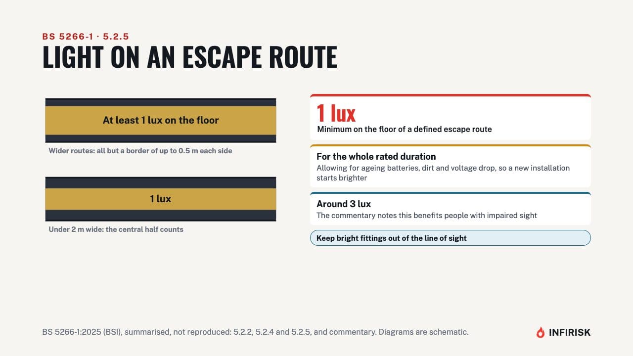 Light on an escape route: diagram from the INFIRISK video
