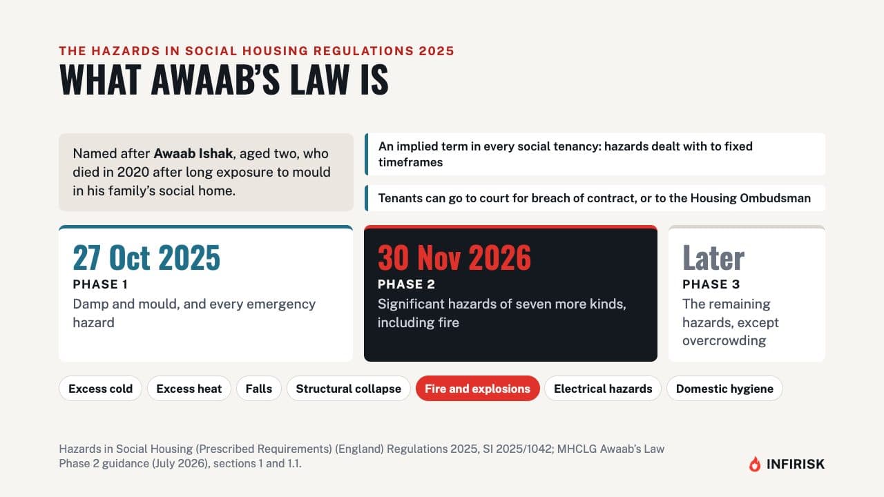 What Awaab's Law is: diagram from the INFIRISK video